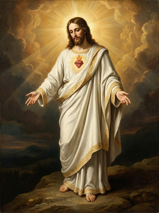 Jesus Christ with divine light